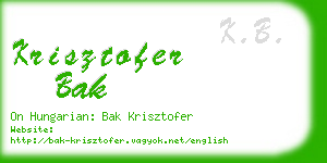 krisztofer bak business card